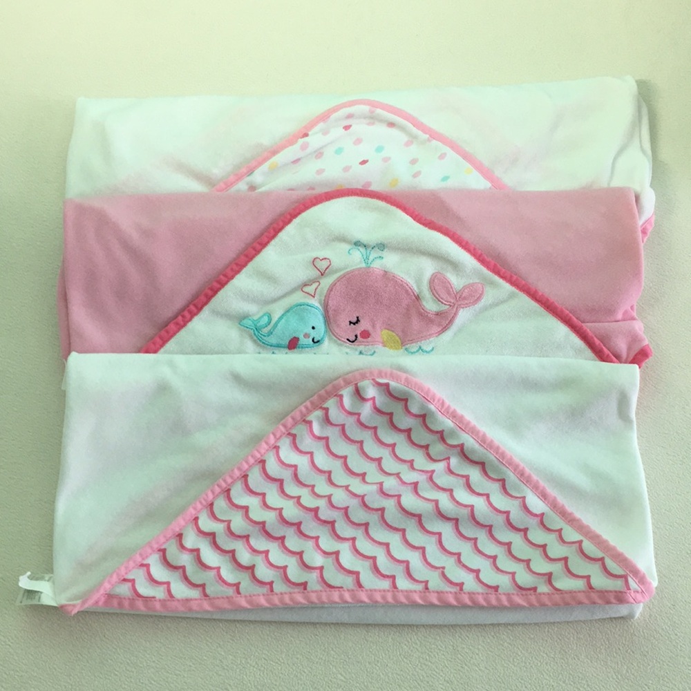 🐳 Whales, Waves, and Polka Dots Hooded Bath Towels by Falls Creek Baby 🌊